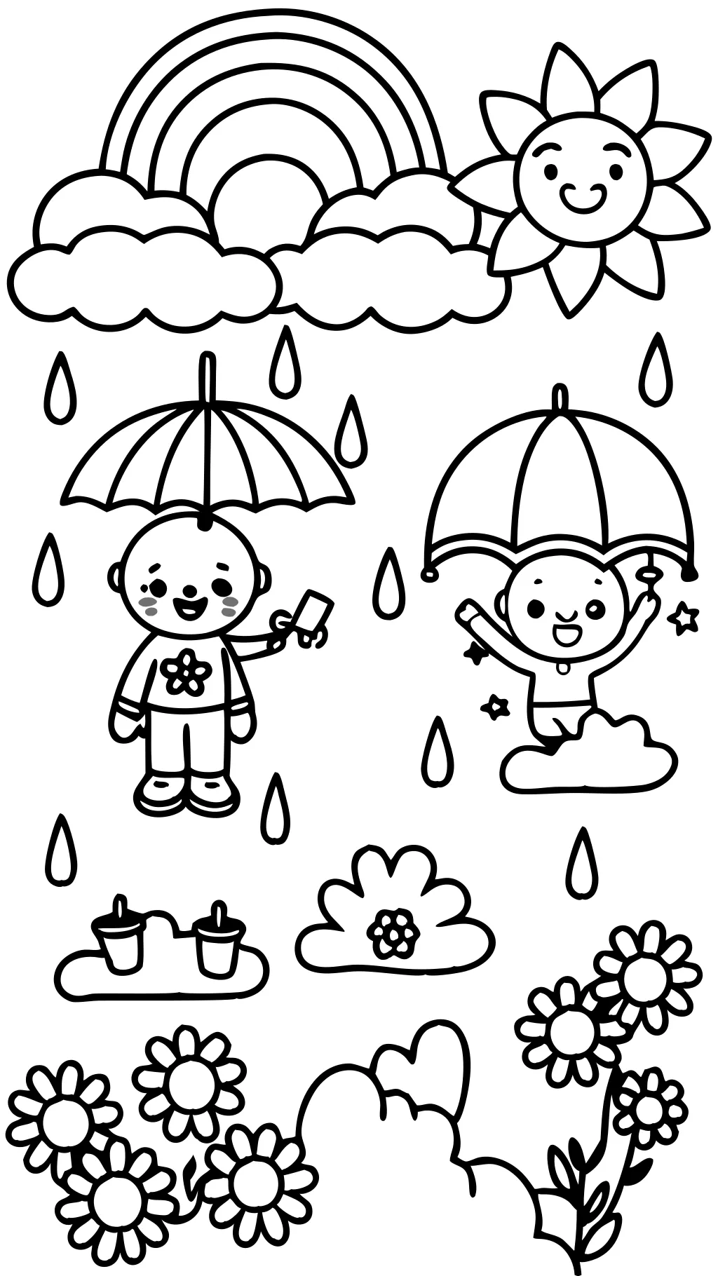 coloriage de pluie